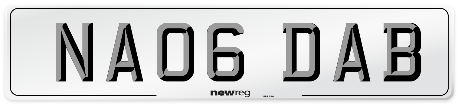 NA06 DAB Number Plate from New Reg